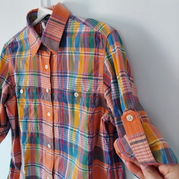 Ralph Lauren Rainbow Plaid Button Down Shirt - Picture 5 of 7